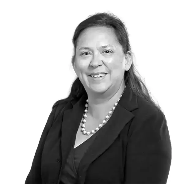 A black and white photograph headshot of attorney Tabitha Atwell